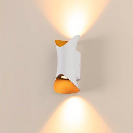 SLV 1007806 MODELA Wandleuchte up/down in Weiß/Gold  dimmbar 2700K warmweißes Licht für innen & außen - äußergewöhnliches Design