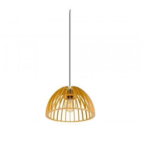 SLV 1008045 WUD, Pendelleuchte, E27, half round, offenes Kabelende, 1 x max. 60 W, natur