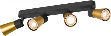 SLV 1008349 PURI 2.0 Cone, Wand- und Deckenaufbauleuchte, long, 4 x max. 6 W GU10, schwarz / gold