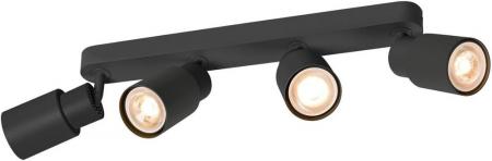 SLV 1008344 PURI 2.0 Tube, Wand- und Deckenaufbauleuchte, long, 4 x max. 6 W GU10, schwarz