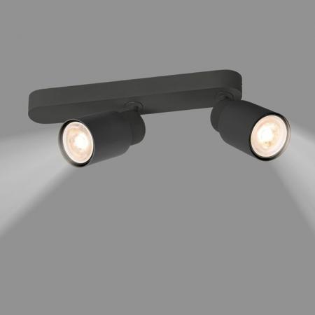 SLV 1008308 PURI 2.0 Tube 2x GU10 Wand- & Deckenaufbauleuchte asymmetrisch Schwarz – modernes Mix & Match Lichtsystem