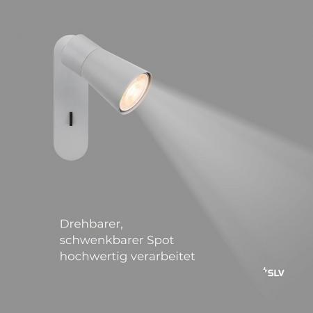 SLV 1008303 PURI 2.0 Cone, Wand- und Deckenaufbauleuchte, Schalter, rechteckig, 1x max. 6 W GU10, grau