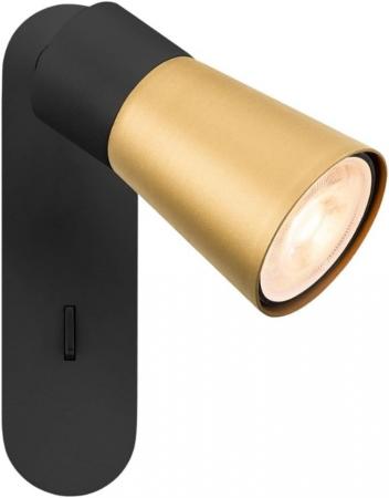 SLV 1008301 PURI 2.0 Cone 6W GU10 Wand- & Deckenaufbauleuchte in Schwarz/Gold – moderne flexible Lichtlösung
