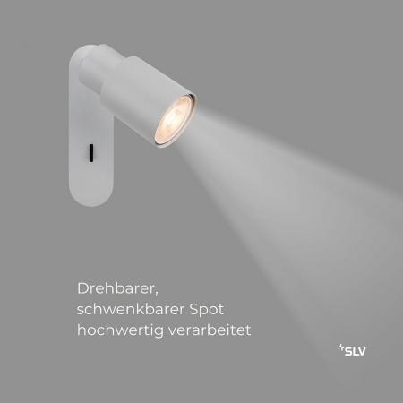 SLV 1008299 PURI 2.0 Tube, Wand- und Deckenaufbauleuchte, Schalter, rechteckig, 1x max. 6 W GU10, grau