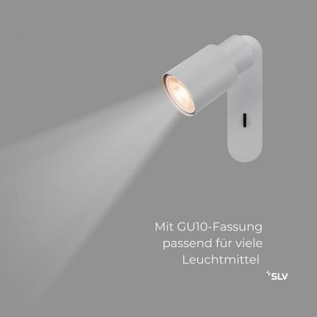 SLV 1008299 PURI 2.0 Tube, Wand- und Deckenaufbauleuchte, Schalter, rechteckig, 1x max. 6 W GU10, grau