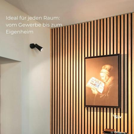 SLV 1008288 PURI 2.0 Cone, Wand- und Deckenaufbauleuchte, 1x max. 6 W GU10, schwarz