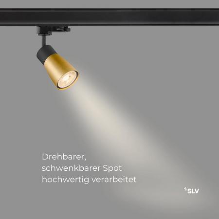 SLV 1008273 PURI 2.0 Dome, 3~ Spot, GU10, 1x max. 6 W, schwarz / gold