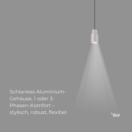SLV 1008257 PURI 2.0 Tube, 1~ Pendelleuchte, GU10, Pendellänge 200 cm, 1x max. 6 W, grau