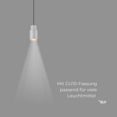 SLV 1008257 PURI 2.0 Tube, 1~ Pendelleuchte, GU10, Pendellänge 200 cm, 1x max. 6 W, grau