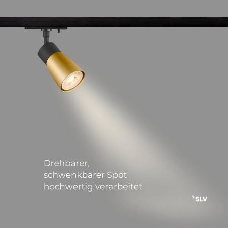 SLV 1008251 PURI 2.0 Dome, 1~ Spot, GU10, 1x max. 6 W, schwarz / gold
