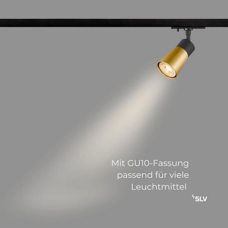 SLV 1008247 PURI 2.0 Cone, 1~ Spot, GU10, 1x max. 6 W, schwarz / gold