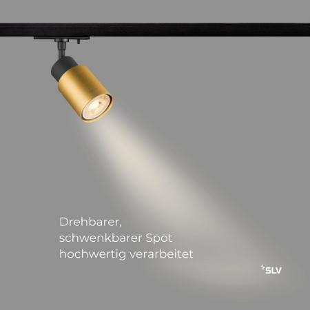 SLV 1008243 PURI 2.0 Tube, 1~ Spot, GU10, 1x max. 6 W, schwarz / gold
