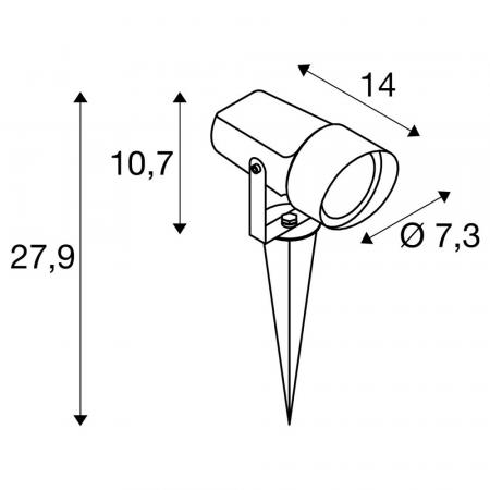 SLV 1008480 SYNA SHADE, Erdspiessleuchte, GU10 , 1x max. 10 W, IP65, rund, schwarz