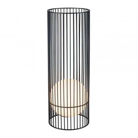 SLV 1008476 GRID SUN, Outdoor Stehleuchte, 2700K, IP44/IP65, schwarz / milchig