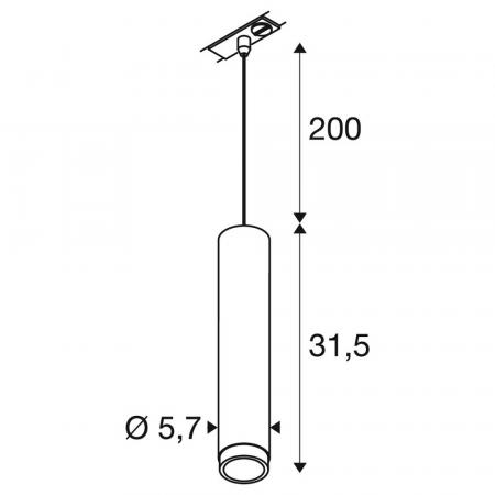 SLV 1008472 GRIP! L, 1~ Pendelleuchte, GU10, Pendellänge 200 cm, 1x max. 6 W, bronze / schwarz
