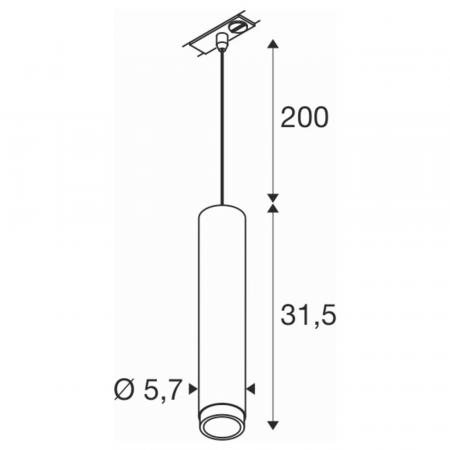 SLV 1008471 GRIP! L, 1~ Pendelleuchte, GU10, Pendellänge 200 cm, 1x max. 6 W, schwarz / gold