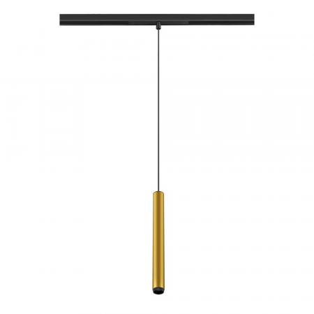 SLV 1008468 GRIP! S, 48V Pendelleuchte, Pendellänge 200 cm, 2000-3000 K, 29°, DALI, Dim-to-Warm, gold / schwarz