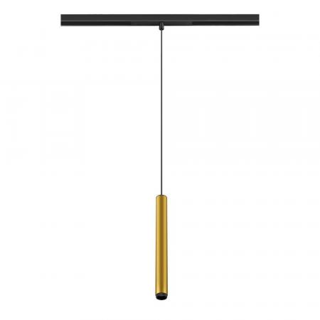 SLV 1008463 GRIP! S, 48V Pendelleuchte, Pendellänge 200 cm, 3000 K, 29°, DALI, gold / schwarz