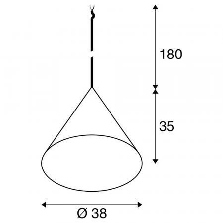 SLV 1008504 MAGICO 38, Pendelleuchte, E27, Pendellänge 180 cm, 1x max. 10 W, matt weiß
