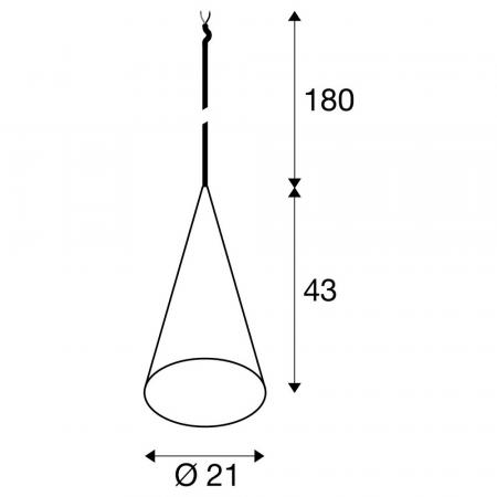 SLV 1008502 MAGICO 20, Pendelleuchte, E27, Pendellänge 180 cm, 1x max. 10 W, matt schwarz / gold