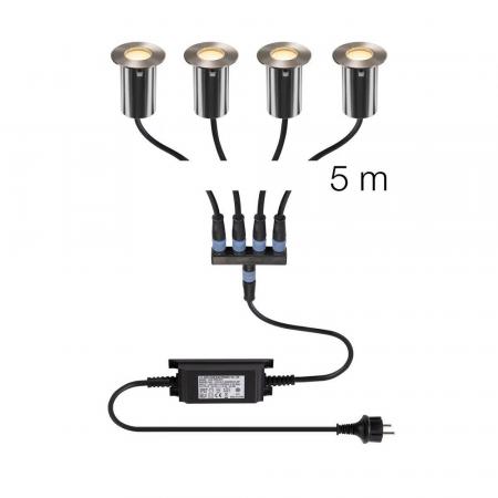 SLV 1008841 TRAIL-LITE® 60 LED Bodeneinbauleuchte 4er Set 3000K IP67 Edelstahl Aluminium