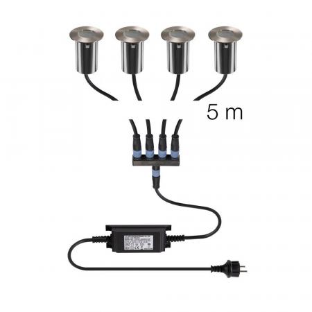 SLV 1008841 TRAIL-LITE® 60 LED Bodeneinbauleuchte 4er Set 3000K IP67 Edelstahl Aluminium