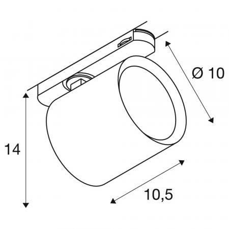 SLV 1008859 TRACKSPOT V 3 Ph. 32W 940 50°, schwarz