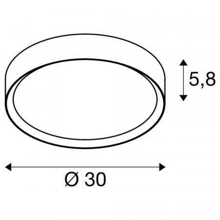 SLV 1008917 DECONA 30, CL, PHASE, Deckenaufbauleuchte, rund, 3000/4000K, 17 W, weiß