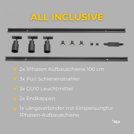 SLV 1008903 PURI 2.0, 1Ph., Triple Track Set, QPAR51, schwarz