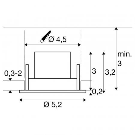SLV 1009004 NEW TRIA® 45, DL, rund, Deckeneinbauleuchte, 3000 K, 24°, weiß