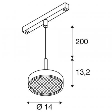 SLV 1009018 GRIP! FLAT 48V Pendelleuchte DALI 2700/3000K schwarz/schwarz – moderne LED Pendelleuchte für 48V System