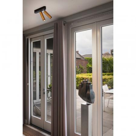 SLV 1009083 GRIP M LED Deckenaufbauleuchte 28W 3000K Gold Schwarz dimmbar 42 Grad CRI90 modernes Design