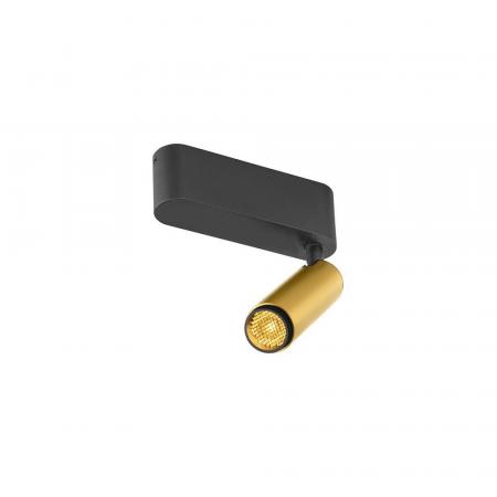 SLV 1009043 GRIP! S Deckenaufbauleuchte single PHASE 3000K 11W 29° gold/schwarz – kompakter LED Aufbaustrahler
