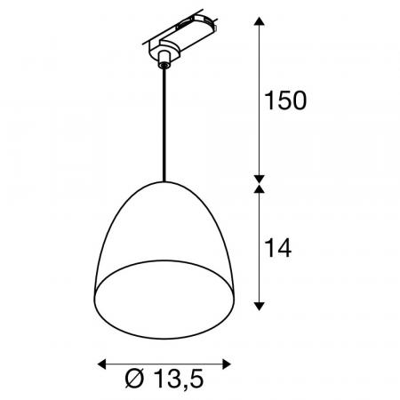 SLV 1009141 PARA CONE 14 Pendelleuchte 3-Phasen GU10 Aluminium