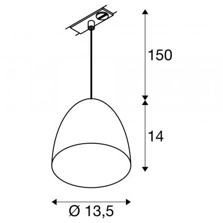 SLV 1009140 PARA CONE 14 Pendelleuchte 1-Phasen GU10 Aluminium