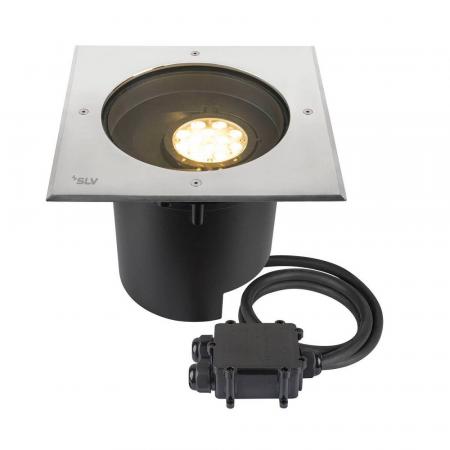 SLV 1009171 DASAR XL Bodeneinbauleuchte – professionelle LED Außenbeleuchtung 27W 2600lm 3000K IP67 DALI Edelstahl/Schwarz