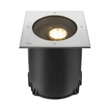 SLV 1009171 DASAR XL Bodeneinbauleuchte – professionelle LED Außenbeleuchtung 27W 2600lm 3000K IP67 DALI Edelstahl/Schwarz