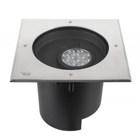 SLV 1009171 DASAR XL Bodeneinbauleuchte – professionelle LED Außenbeleuchtung 27W 2600lm 3000K IP67 DALI Edelstahl/Schwarz