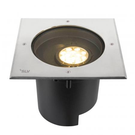 SLV 1009171 DASAR XL Bodeneinbauleuchte – professionelle LED Außenbeleuchtung 27W 2600lm 3000K IP67 DALI Edelstahl/Schwarz