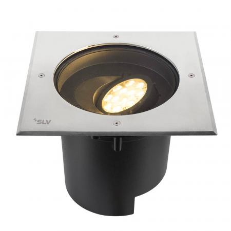 SLV 1009171 DASAR XL Bodeneinbauleuchte – professionelle LED Außenbeleuchtung 27W 2600lm 3000K IP67 DALI Edelstahl/Schwarz