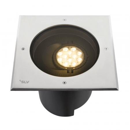 SLV 1009171 DASAR XL Bodeneinbauleuchte – professionelle LED Außenbeleuchtung 27W 2600lm 3000K IP67 DALI Edelstahl/Schwarz