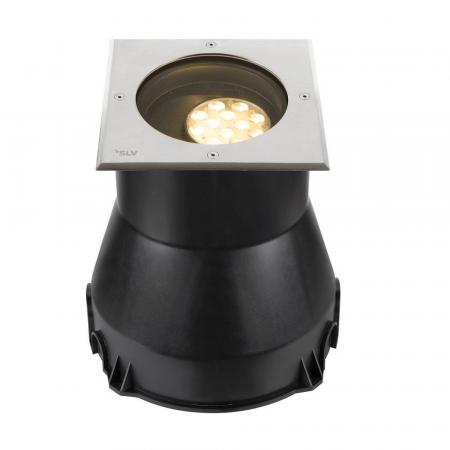 SLV 1009169 DASAR® L Bodeneinbauleuchte LED 3000K Edelstahl/Schwarz IP65/IP67 quadratisch DALI