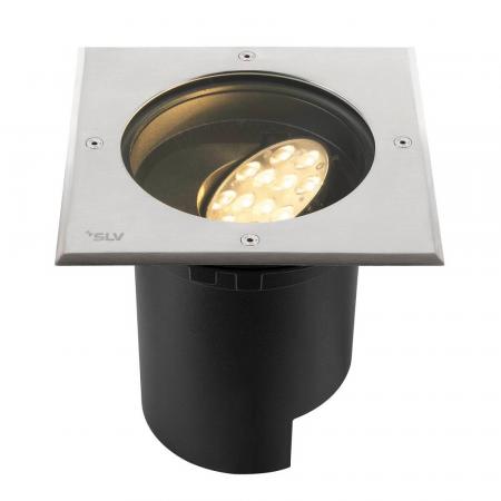 SLV 1009169 DASAR® L Bodeneinbauleuchte LED 3000K Edelstahl/Schwarz IP65/IP67 quadratisch DALI