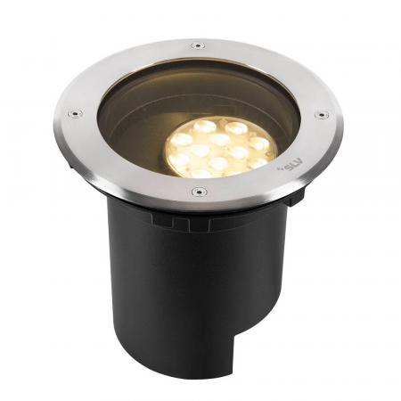 SLV 1009168 DASAR® L Bodeneinbauleuchte LED 3000K Edelstahl/Schwarz IP67 DALI