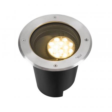 SLV 1009168 DASAR® L Bodeneinbauleuchte LED 3000K Edelstahl/Schwarz IP67 DALI