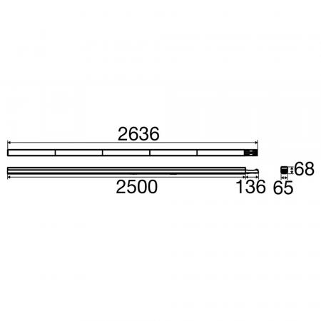 SLV 1009217 EASYLIGHT 2500 140 835/840/850 WB WH ML Trunking System 2500mm