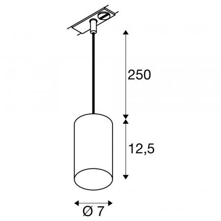 SLV 1010099 ASTO TUBE 1~ Pendelleuchte GU10 10W schwarz 250 cm IP20