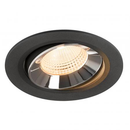 SLV 1009818 NUMINOS® MOVE L Deckeneinbauleuchte schwarz/chrom 2700K 55° CRI90 schwenkbar -  Einbau Ø 14,5cm