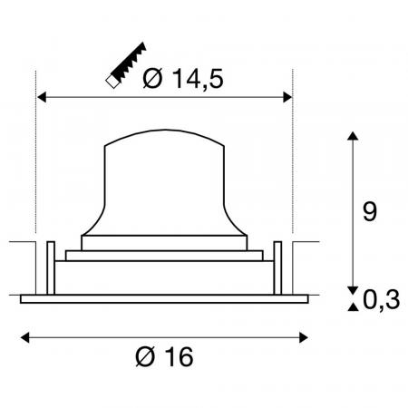 SLV 1009840 NUMINOS MOVE L Deckeneinbauleuchte weiß/schwarz 3000K 40° CRI90 -  Einbau Ø 14,5cm