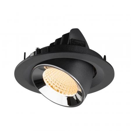 SLV 1009546 NUMINOS® GIMBLE M Deckeneinbauleuchte schwarz/chrom 2700K 40° CRI90 , Einbau Ø 12cm